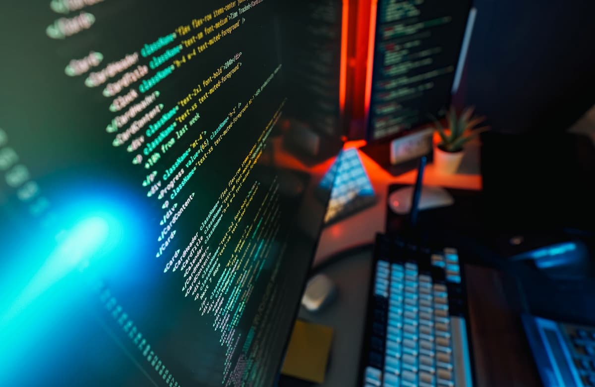 Developer working on a custom web application