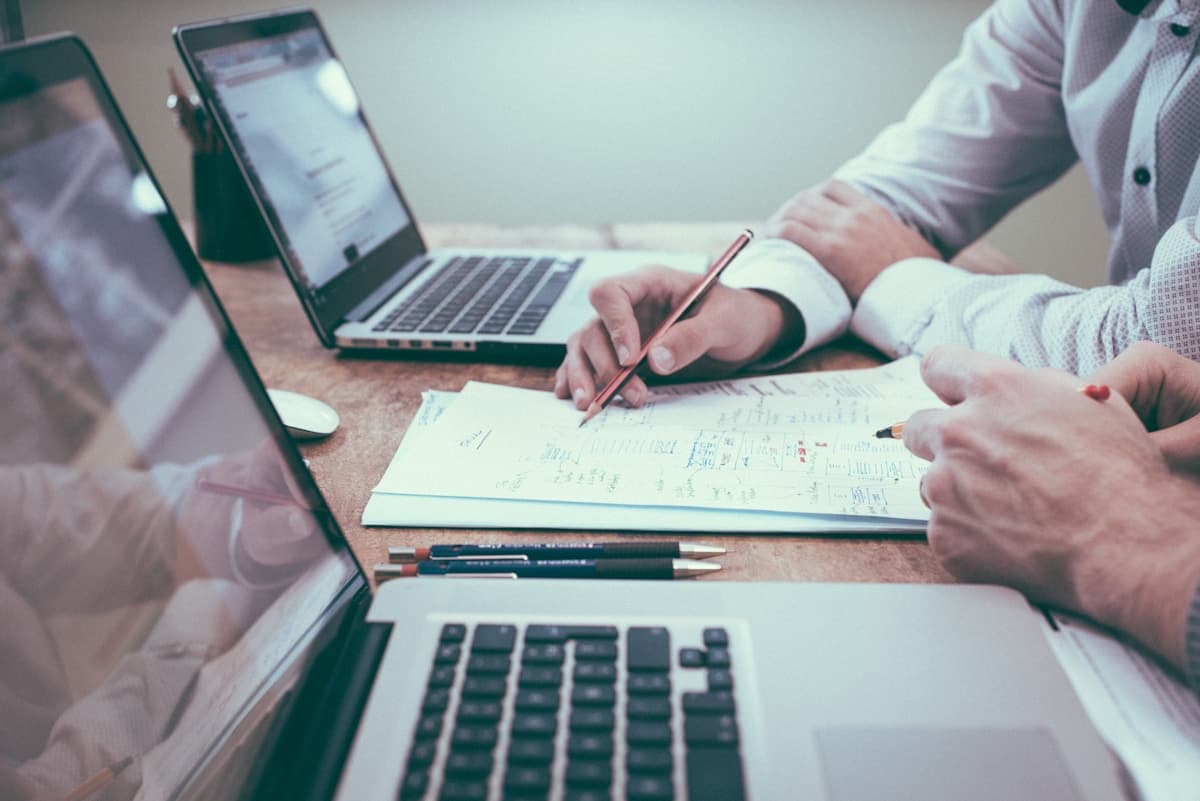 Website performance metrics on a screen